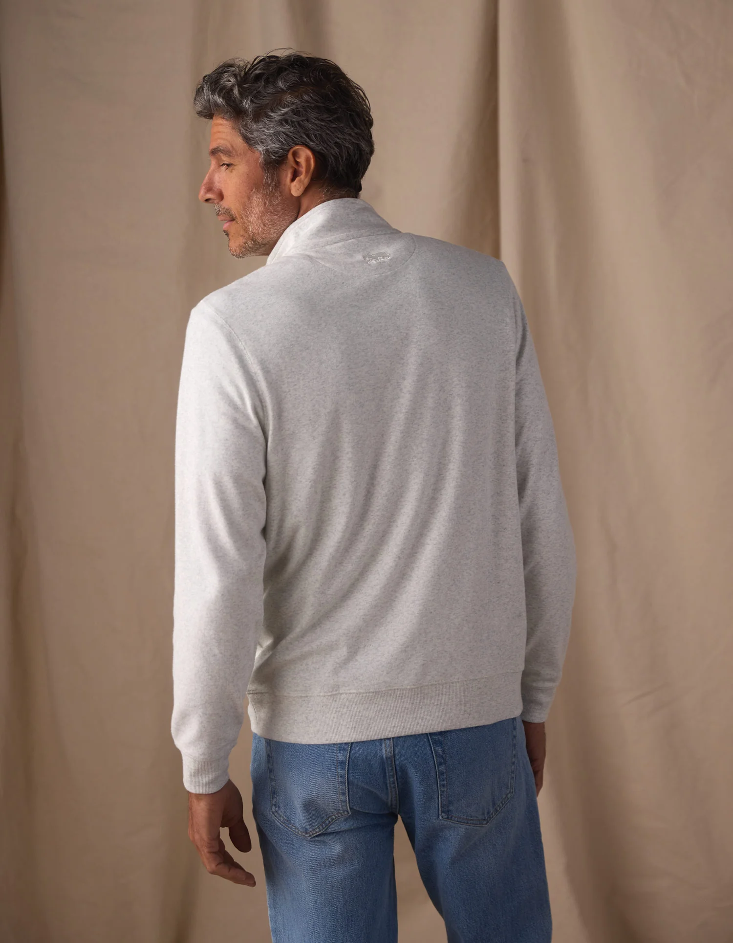 Puremeso Weekend Quarter Zip in Stone - Image 7