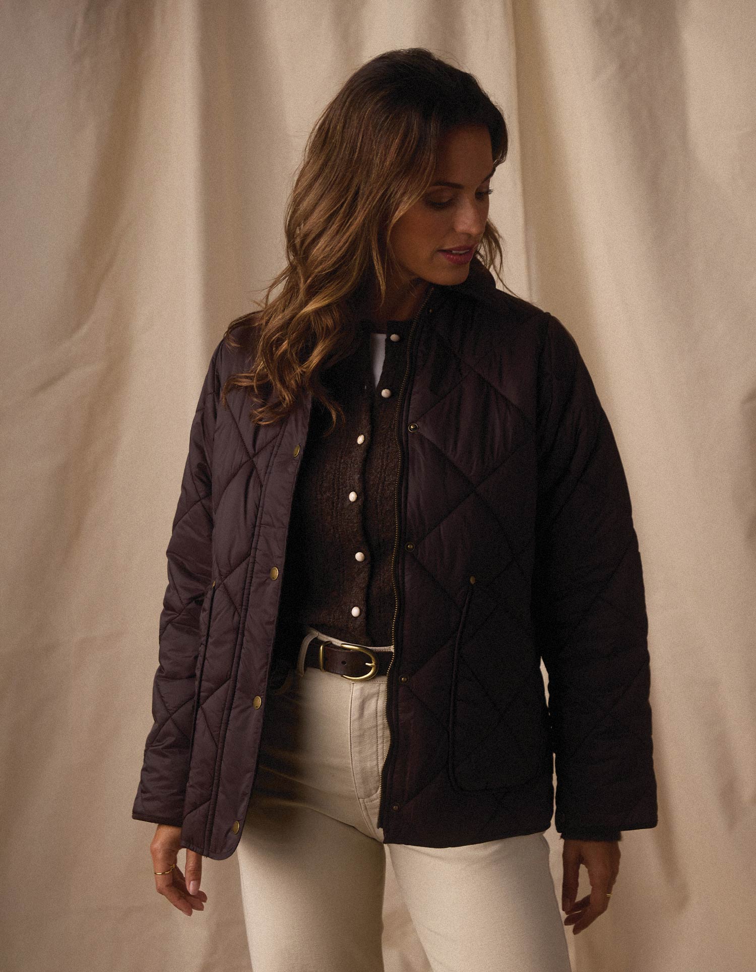 Quilted Liner Jacket in Chestnut - Image 3