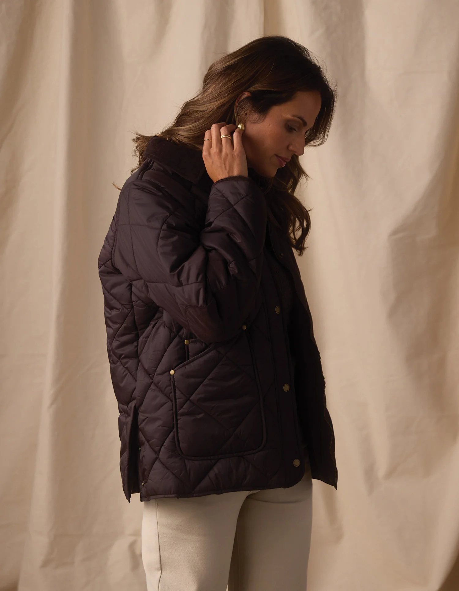 Quilted Liner Jacket in Chestnut - Image 5