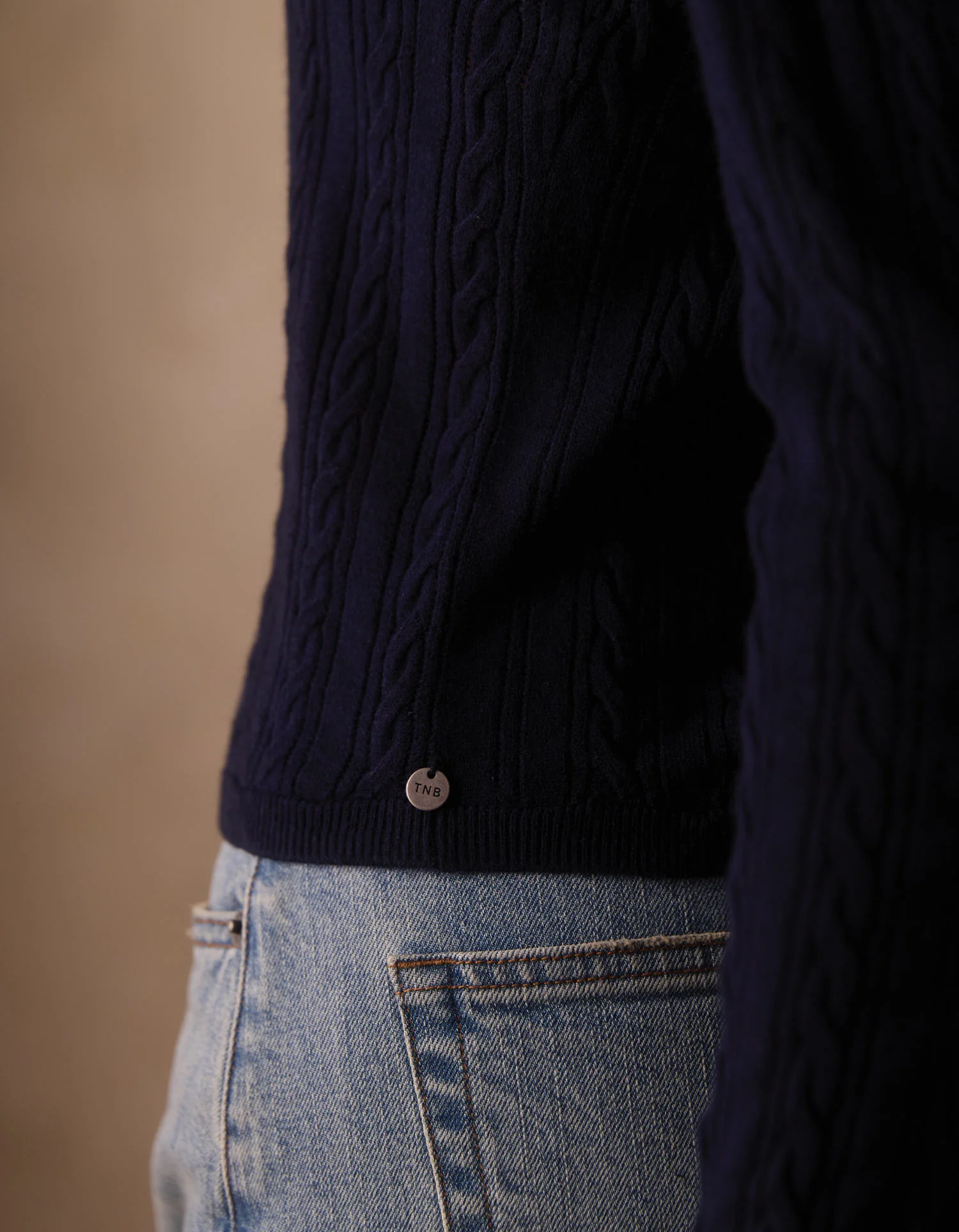 Ravello Fine Gauge Cardigan in Navy - Image 8