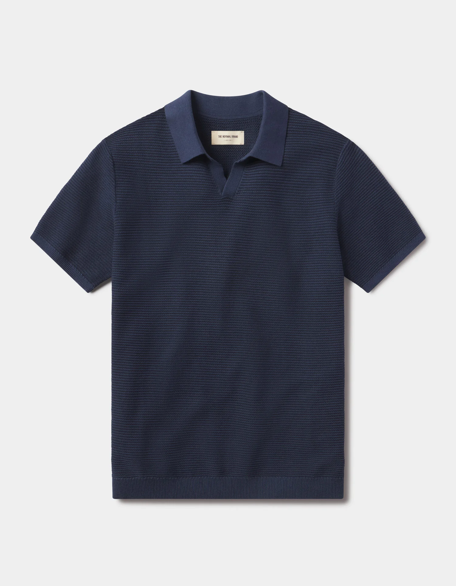 Robles Birdseye Knit Polo in Denim/Dark Navy - Image 2