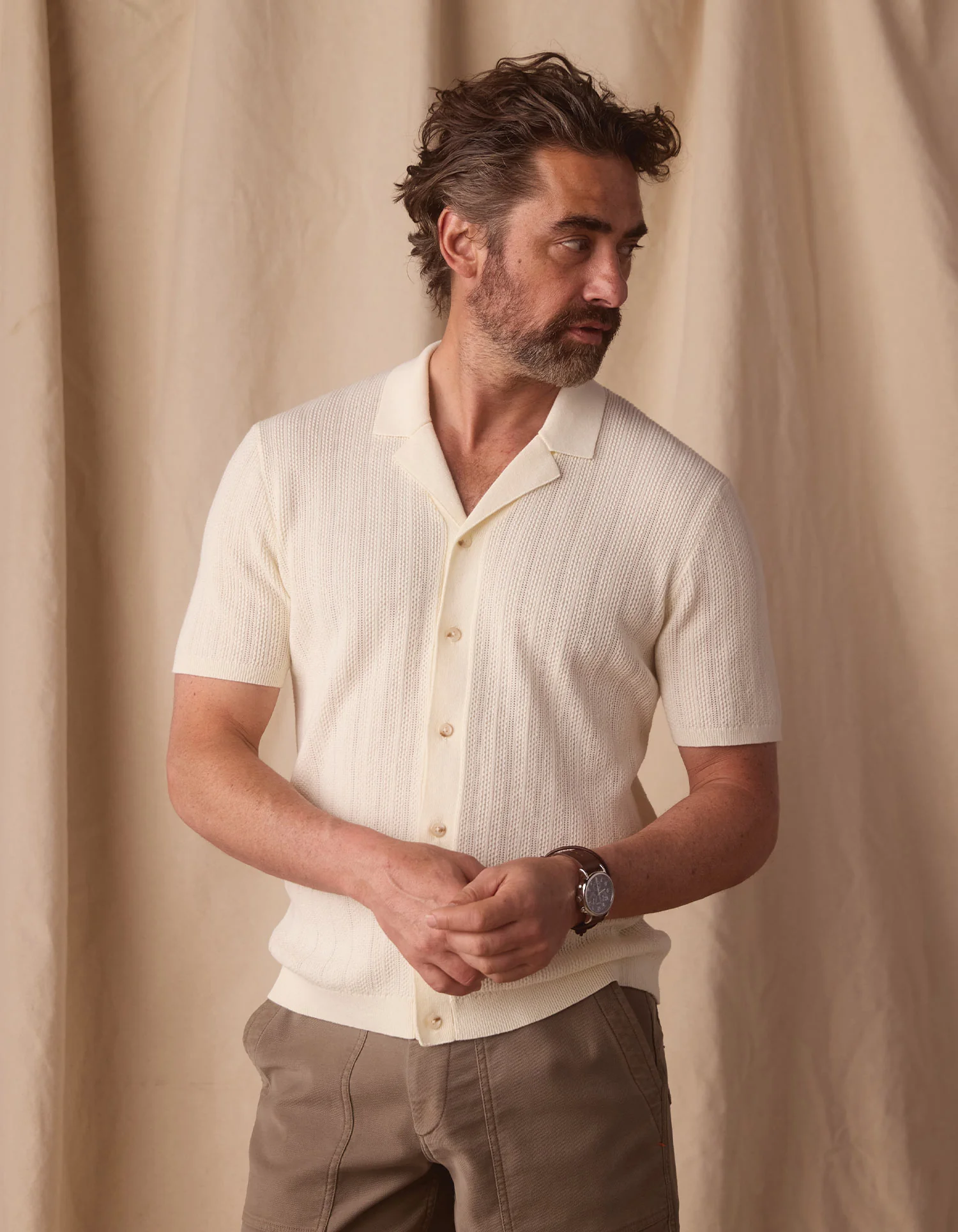 Robles Textured Knit Camp Button Up - Image 2