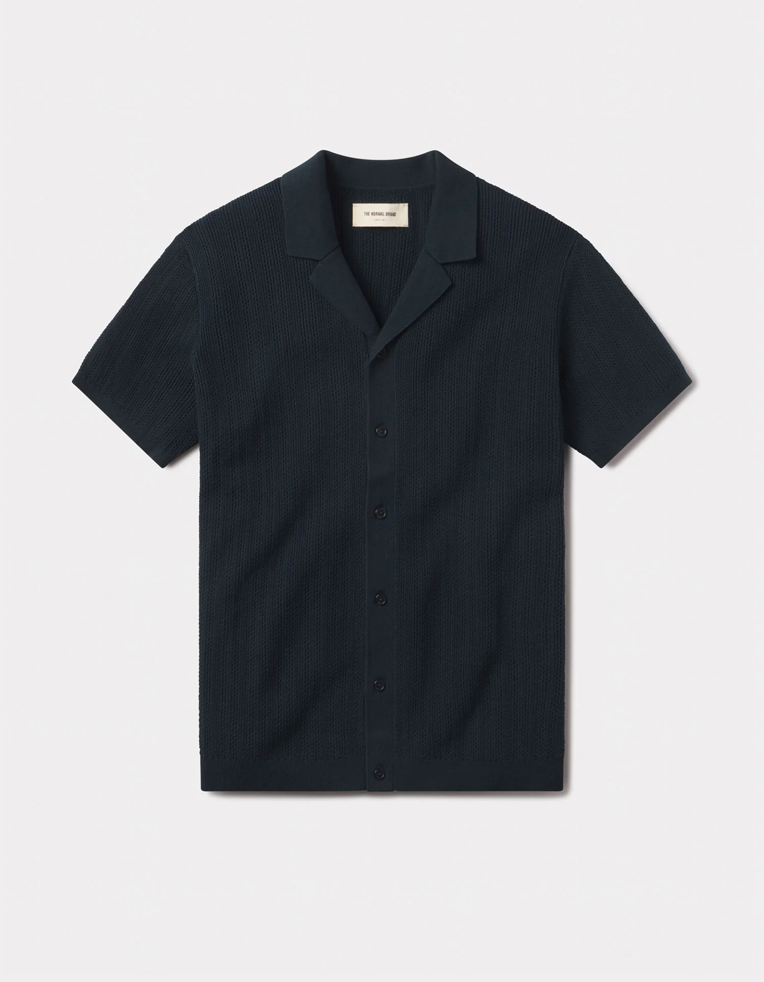 Robles Textured Knit Camp Button Up in Dark Oasis - Image 2