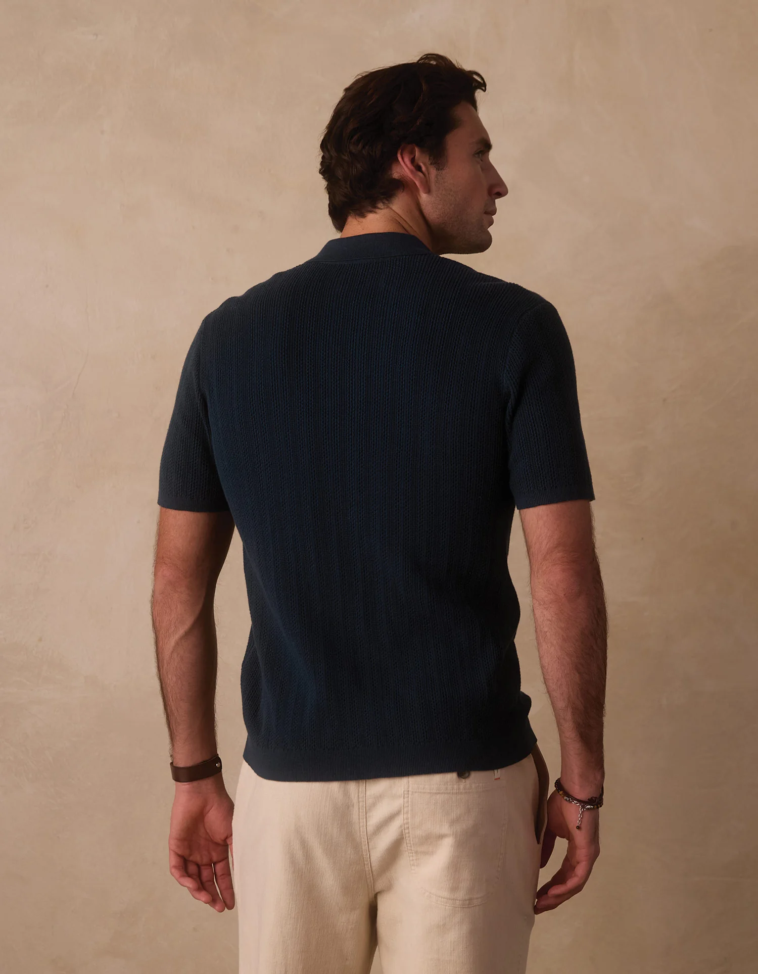 Robles Textured Knit Camp Button Up in Dark Oasis - Image 7