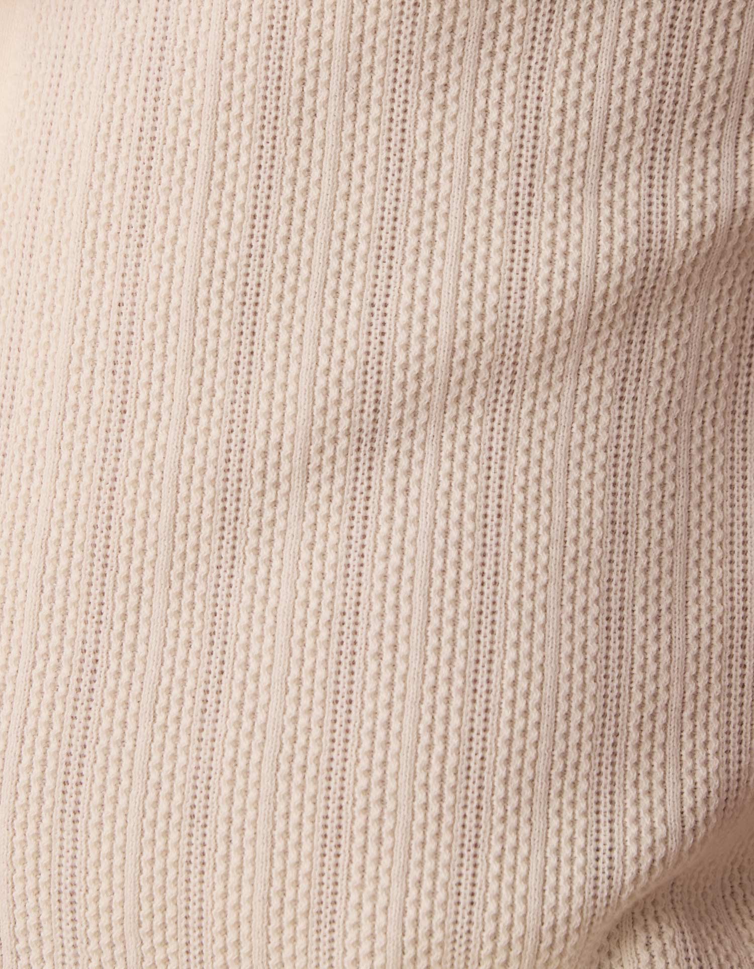 Robles Textured Knit Camp Button Up in Ivory - Image 6