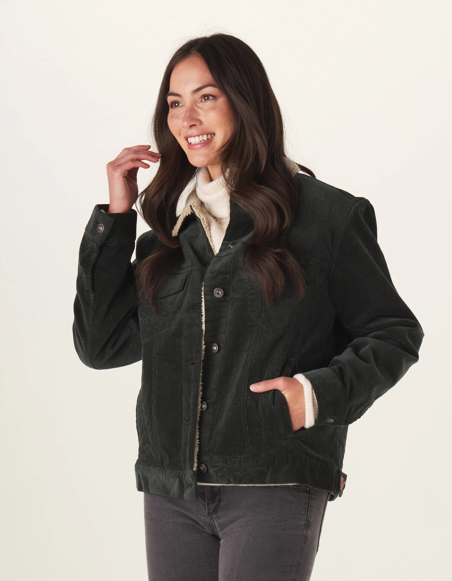Sherpa Collar Cord Trucker - Image 3