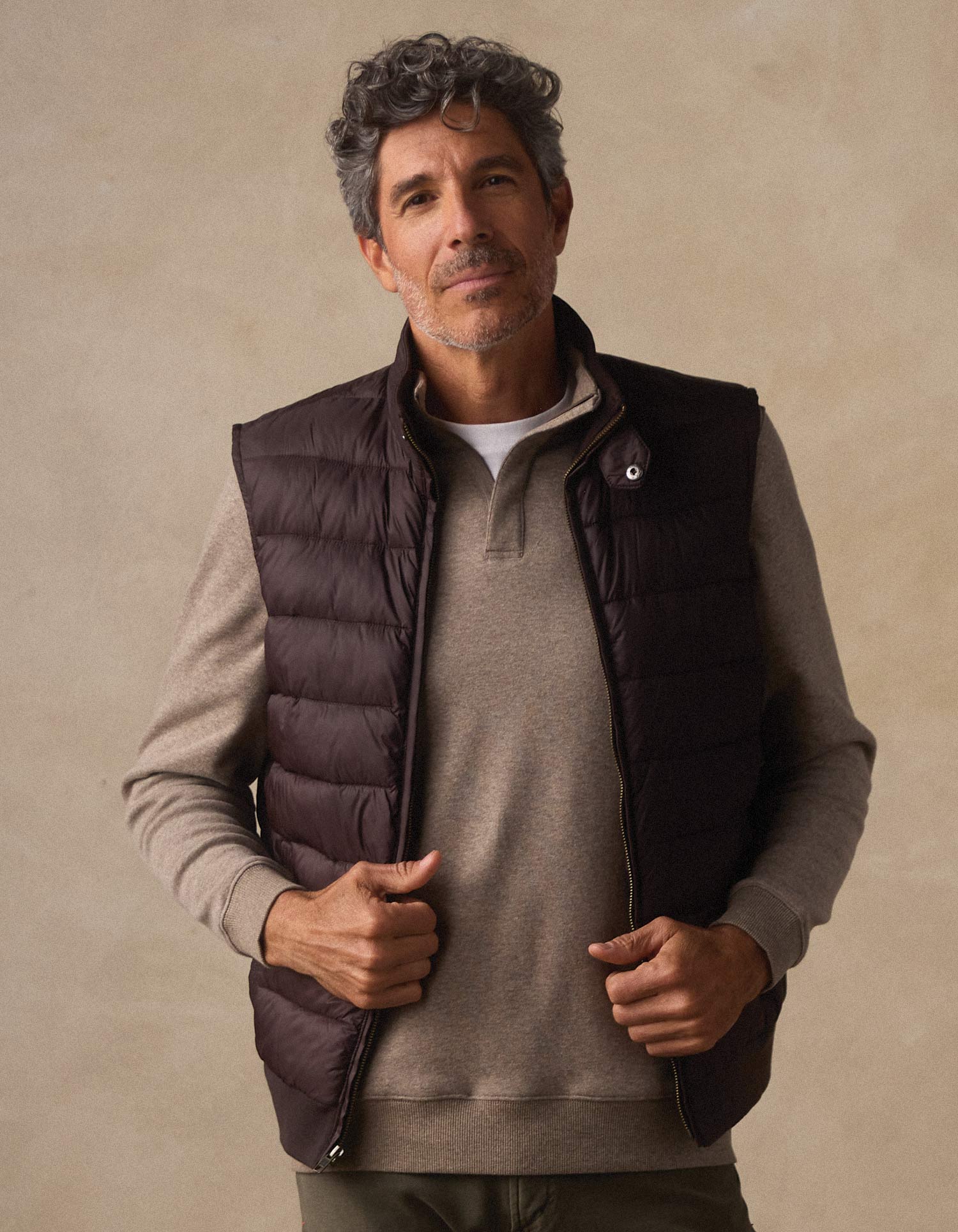 Sportivo Quilted Vest in Dark Brown - Image 3