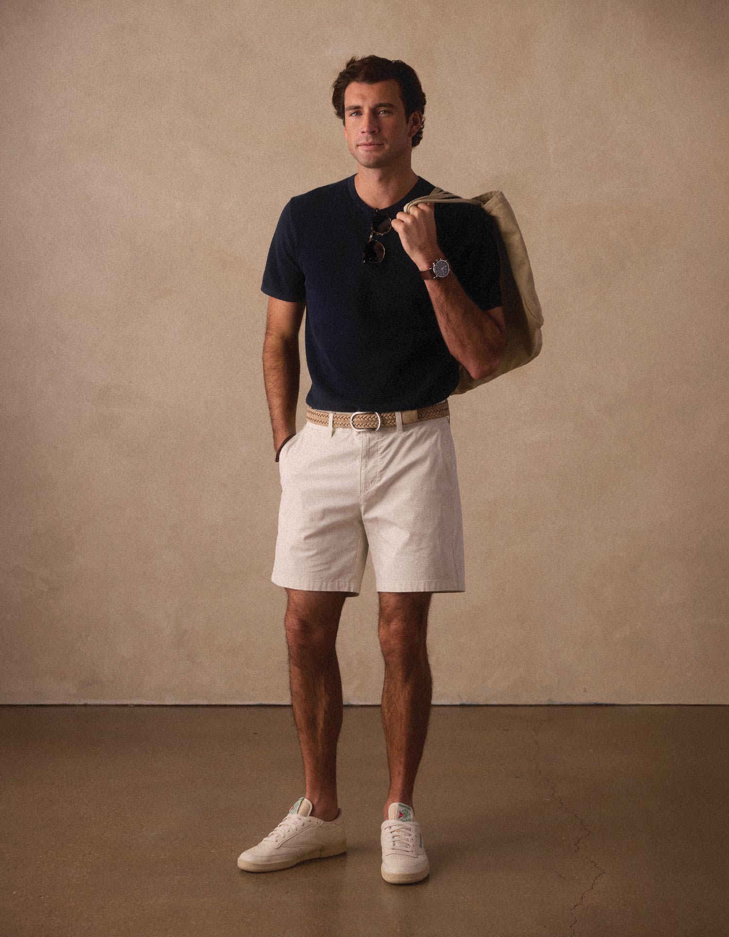 Stretch Chino Short in Stone - Image 3
