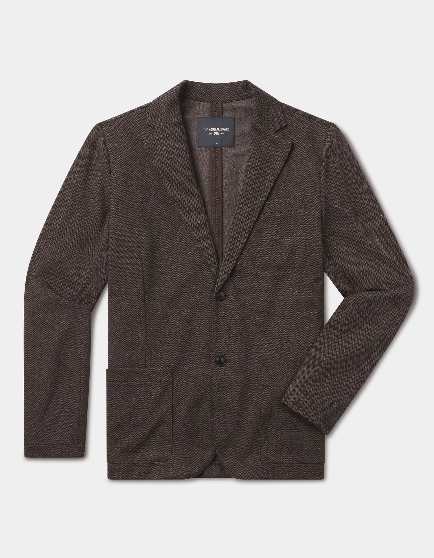 Stretch Knit Blazer in Brown - Image 2