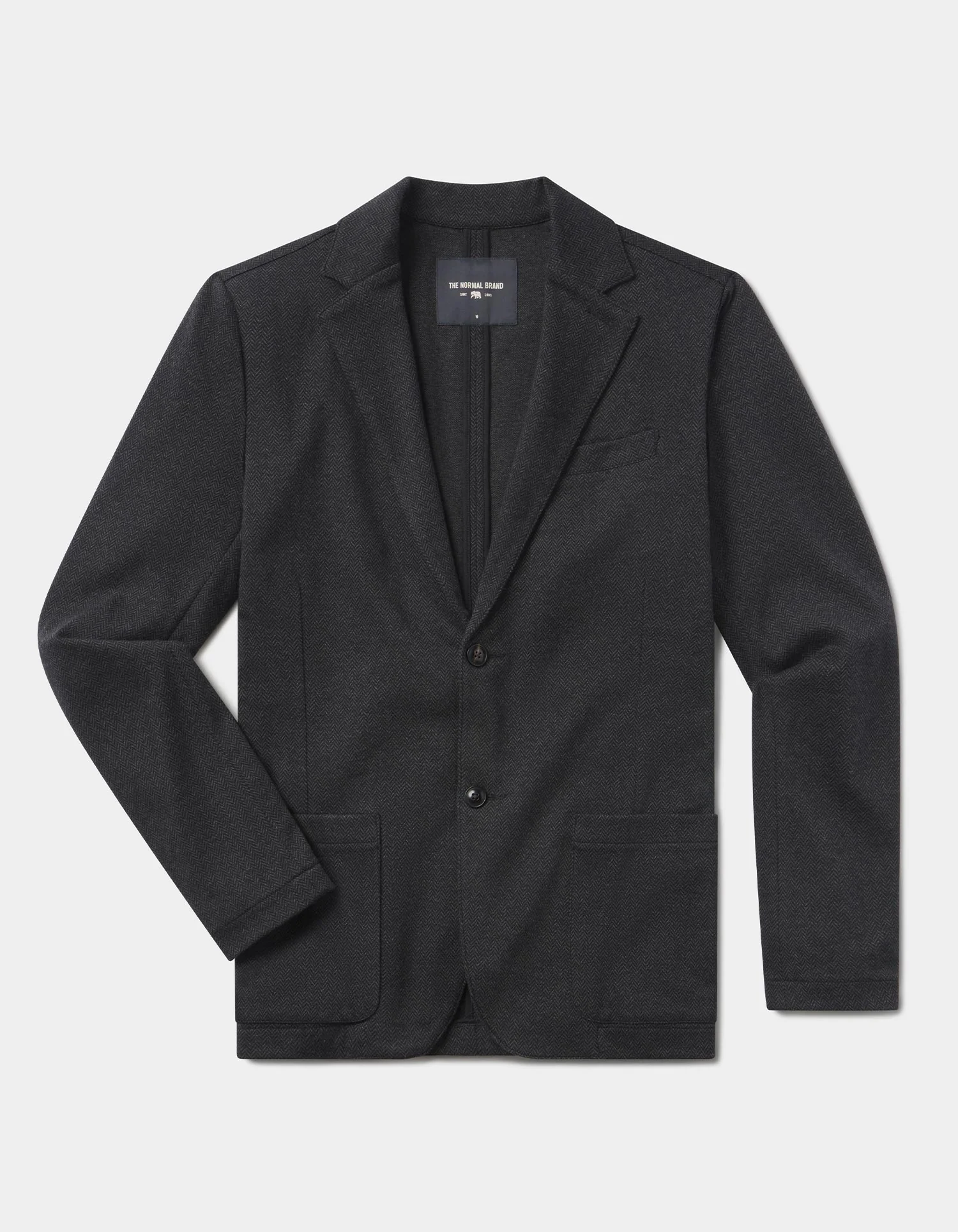 Stretch Knit Blazer in Charcoal - Image 2