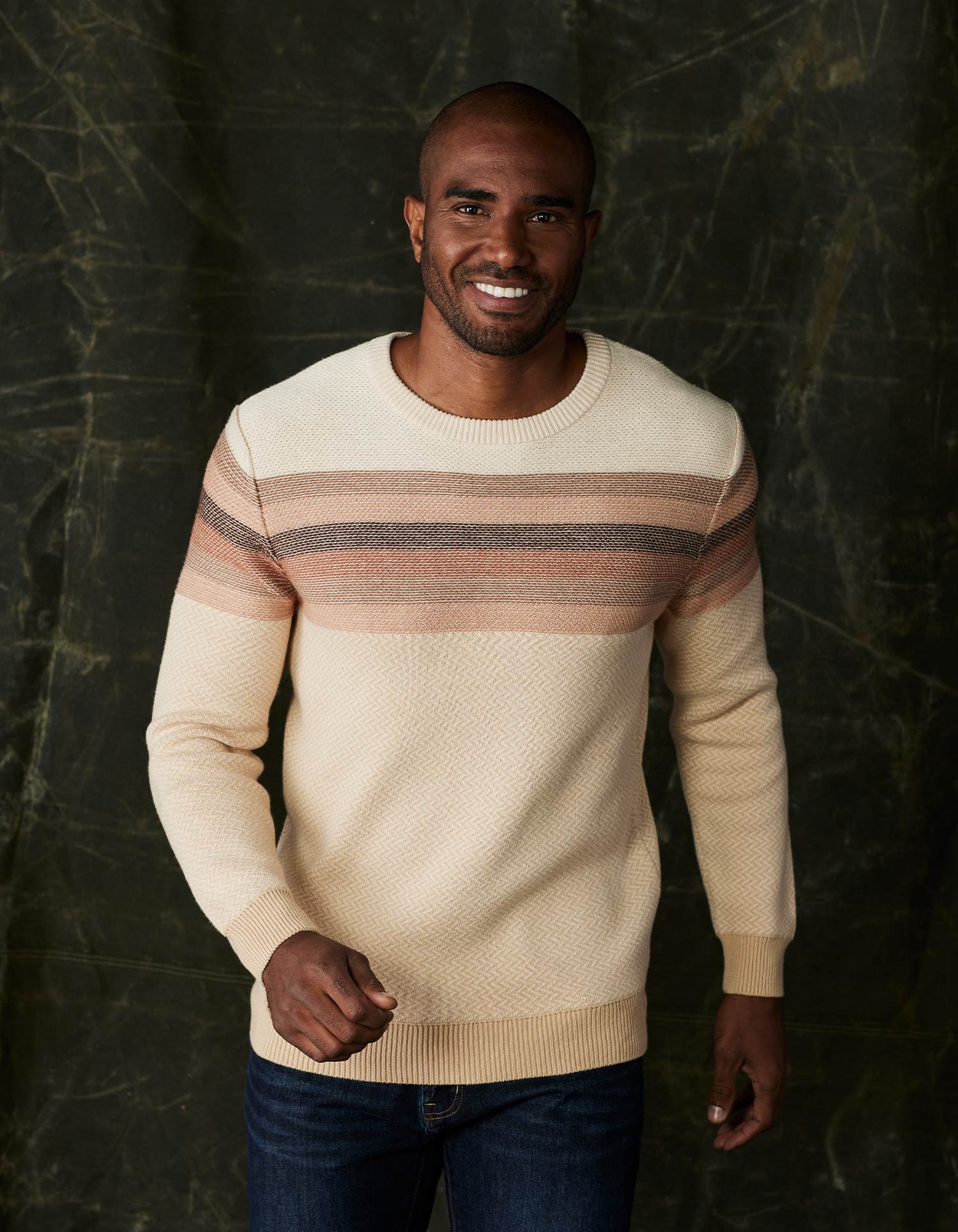 Striped Ski Sweater in Beige Multi - Image 2