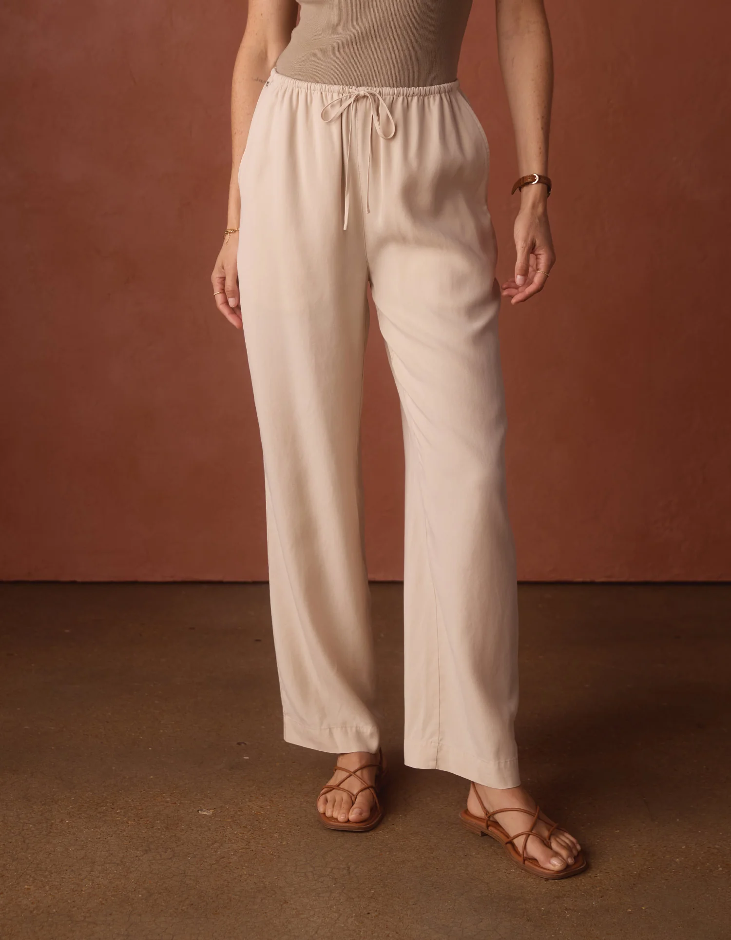 Sueded Costa Drawcord Pant in Birch - Image 5