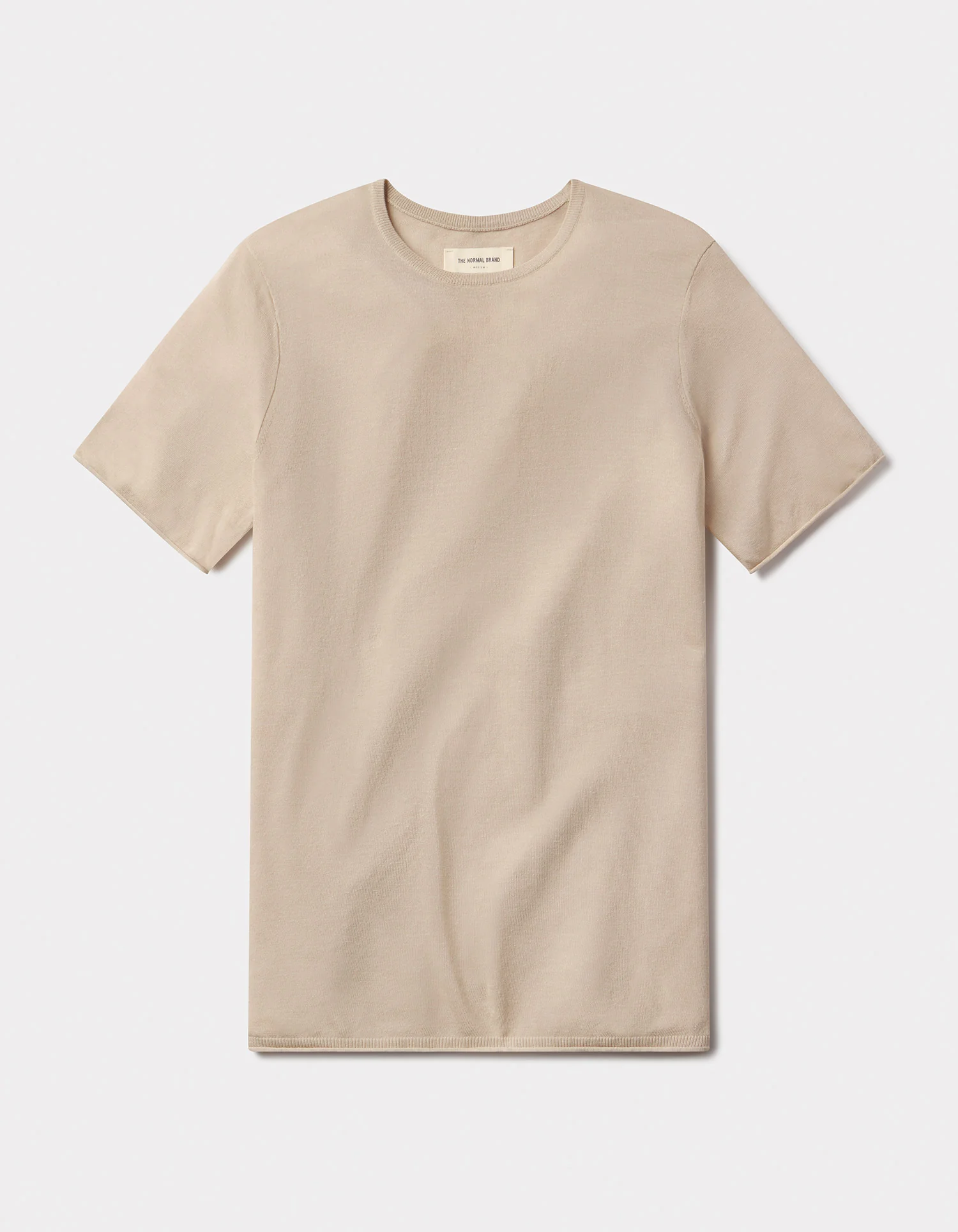 Summer Linen-Blend Knit Tee in Jute - Image 2