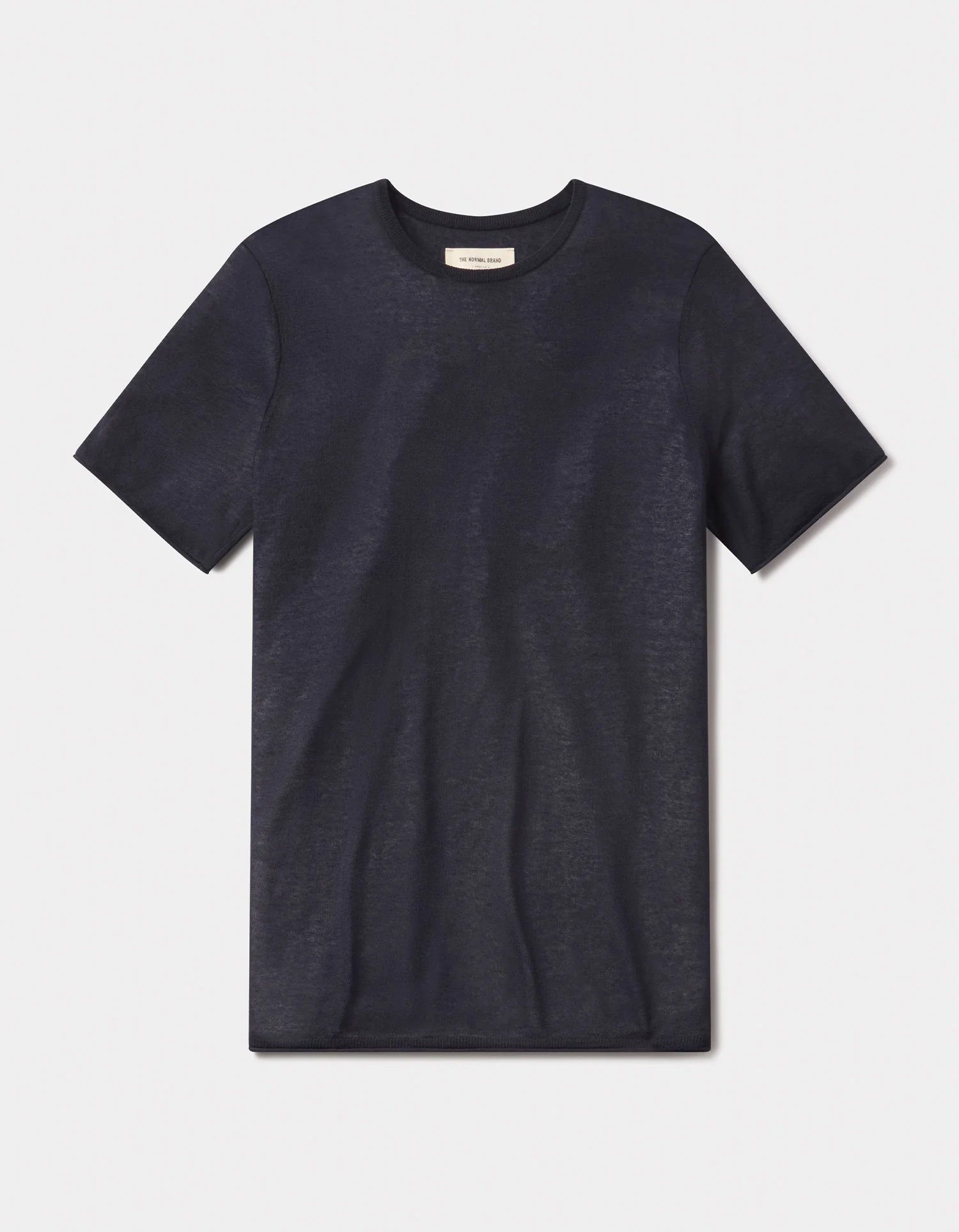 Summer Linen-Blend Knit Tee in Navy - Image 2