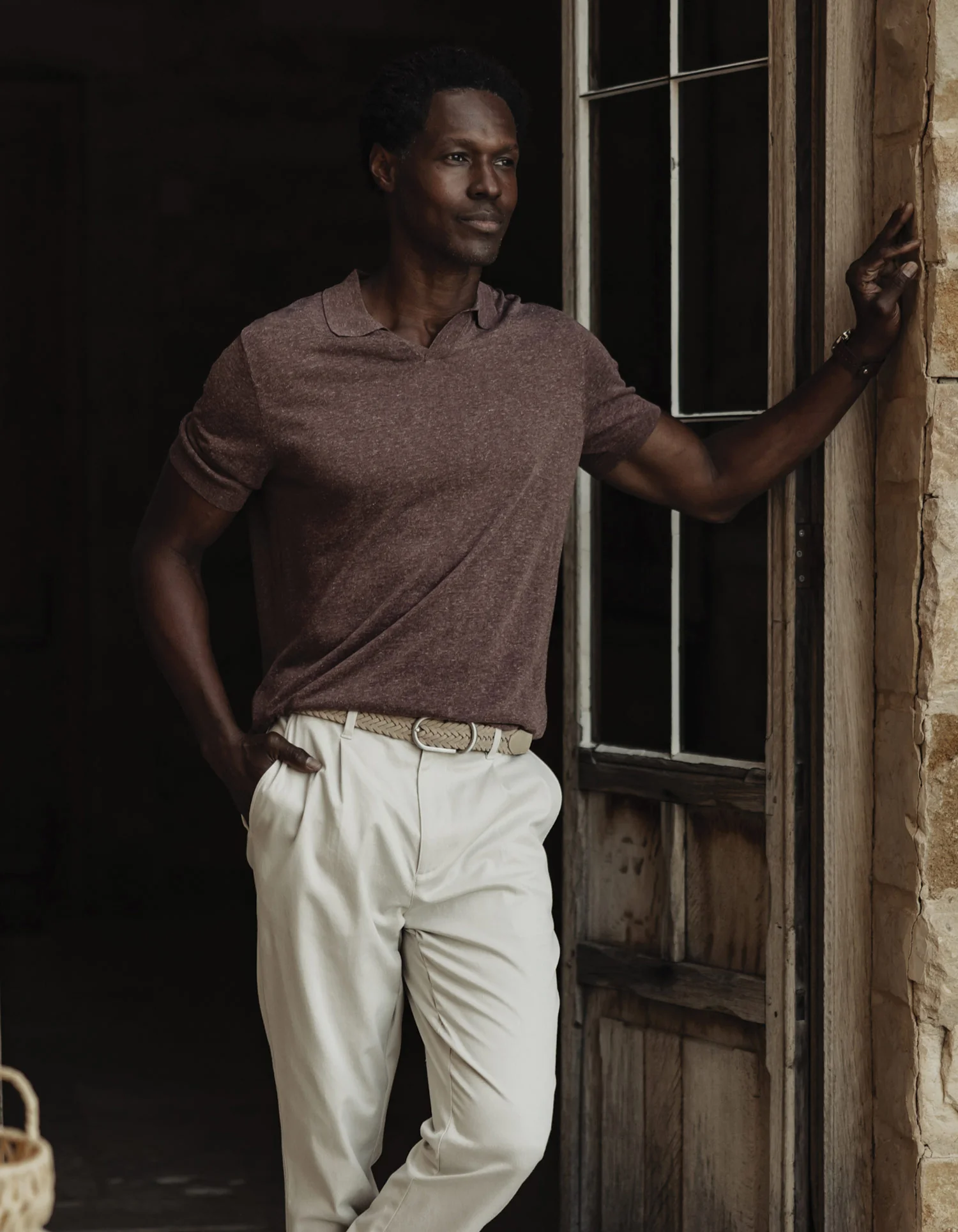 Summer Linen-Blend Polo in Espresso - Image 2