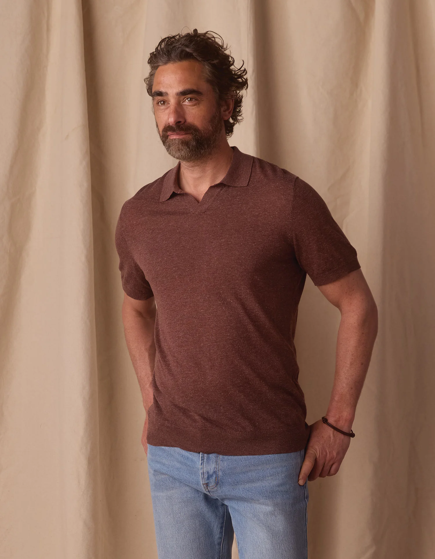 Summer Linen-Blend Polo in Espresso - Image 6