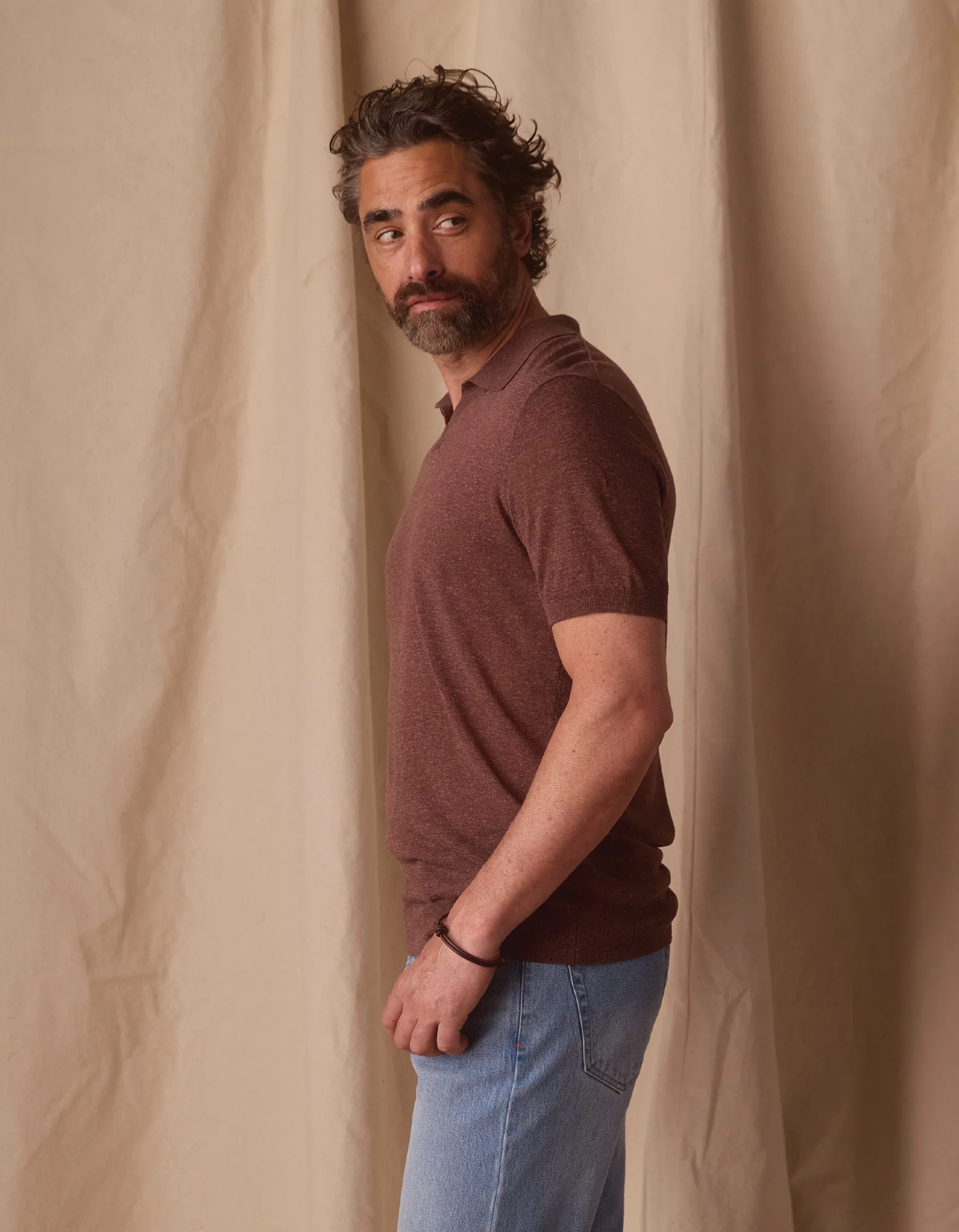 Summer Linen-Blend Polo in Espresso - Image 8