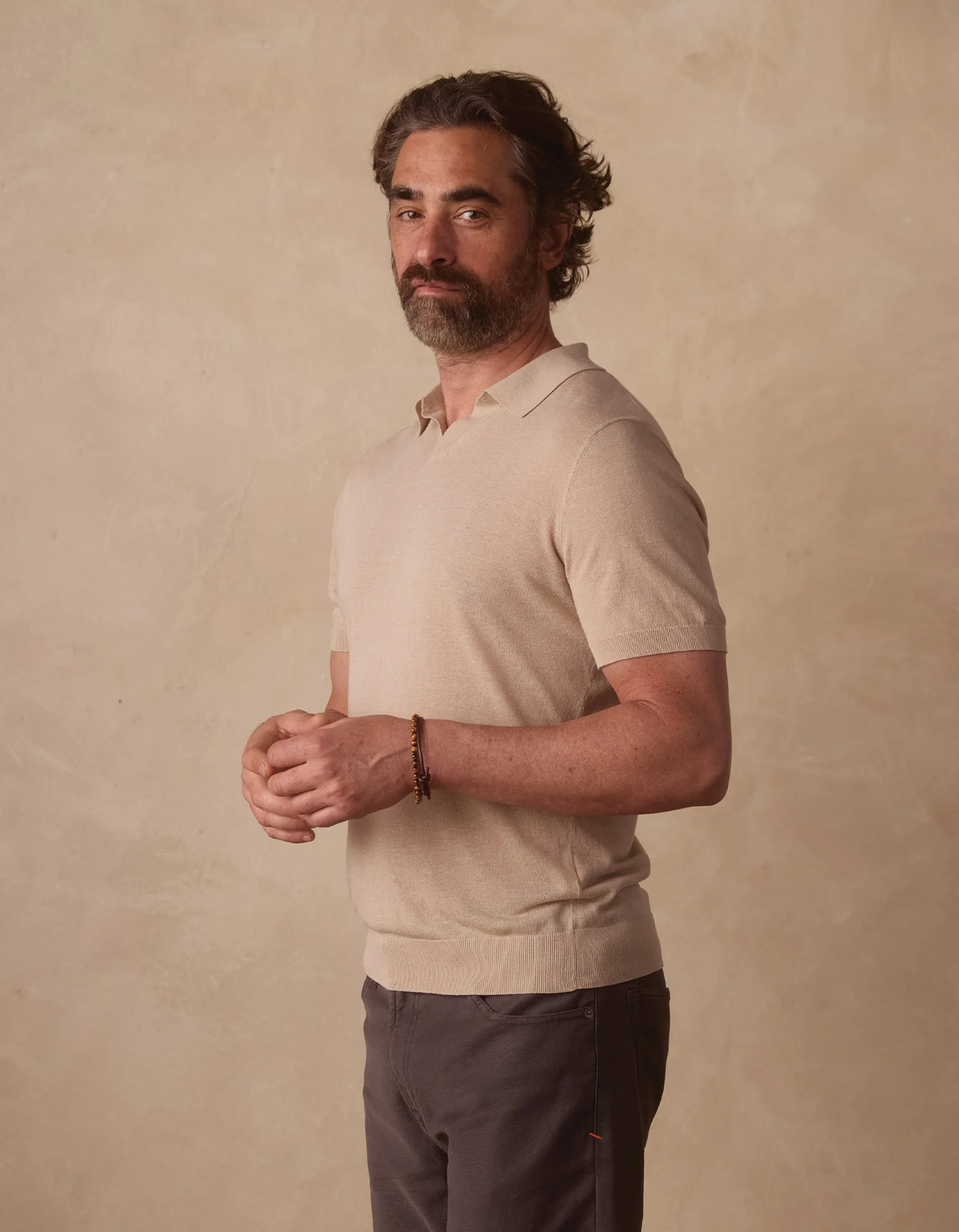Summer Linen-Blend Polo in Jute - Image 4