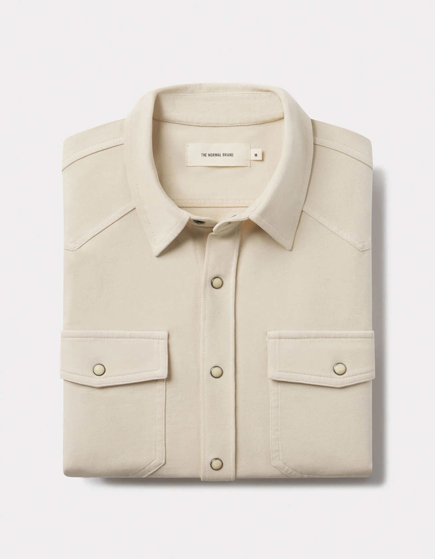 Tentoma Stretch Vintage Button Up in Bone - Image 2