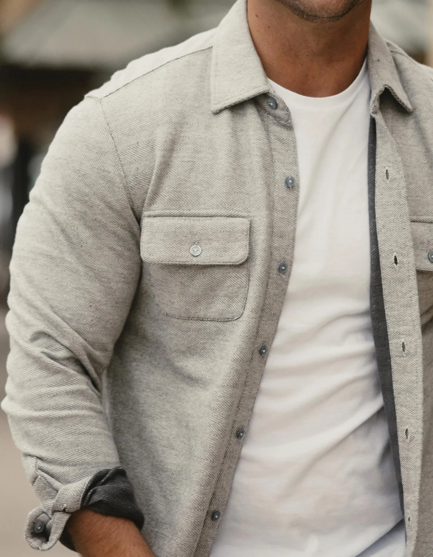 Textured Knit Shirt in Graphite - Image 3
