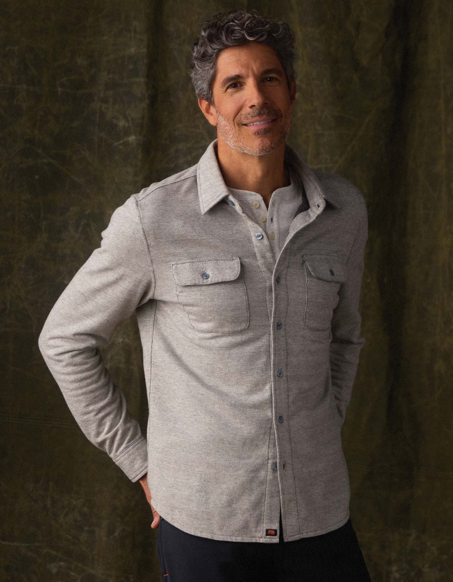 Textured Knit Shirt in Graphite - Image 5