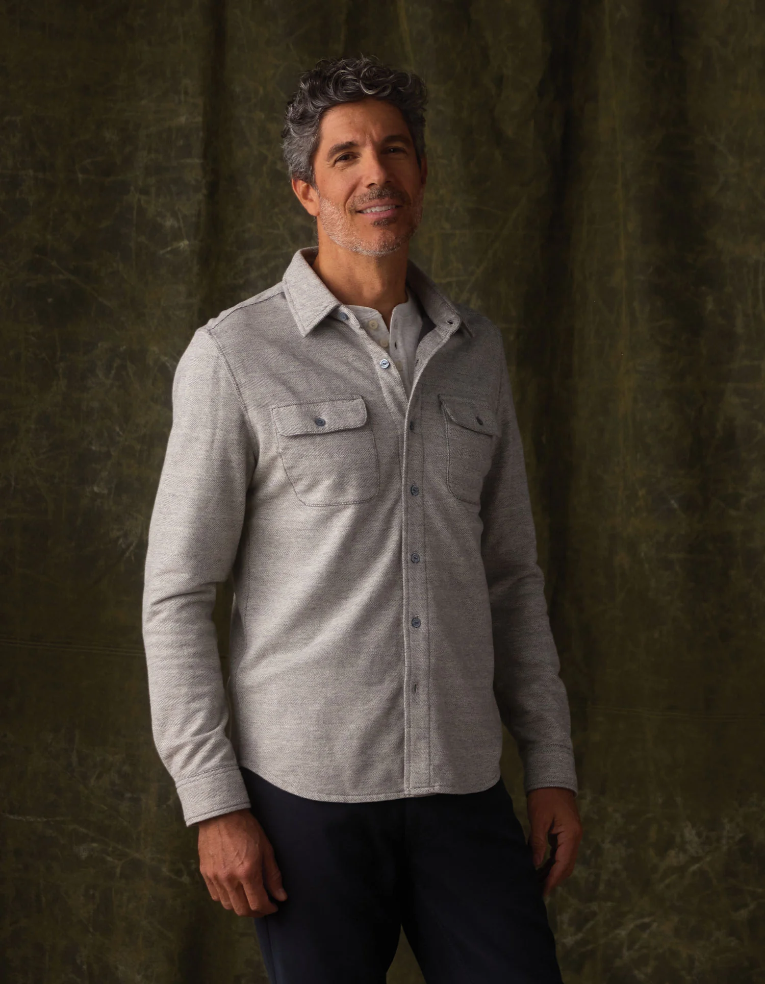 Textured Knit Shirt in Graphite - Image 6
