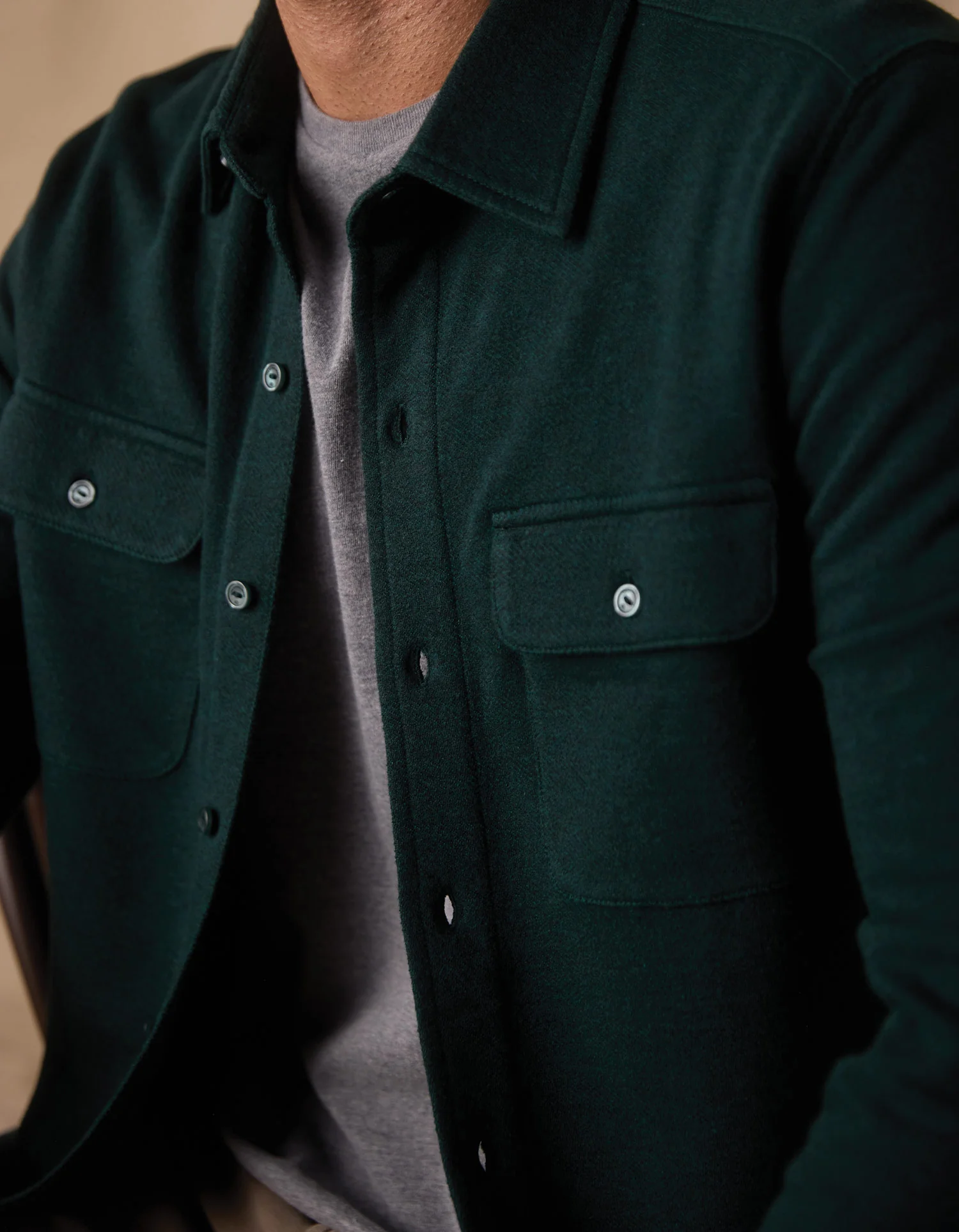 Textured Knit Shirt in Emerald - Image 4
