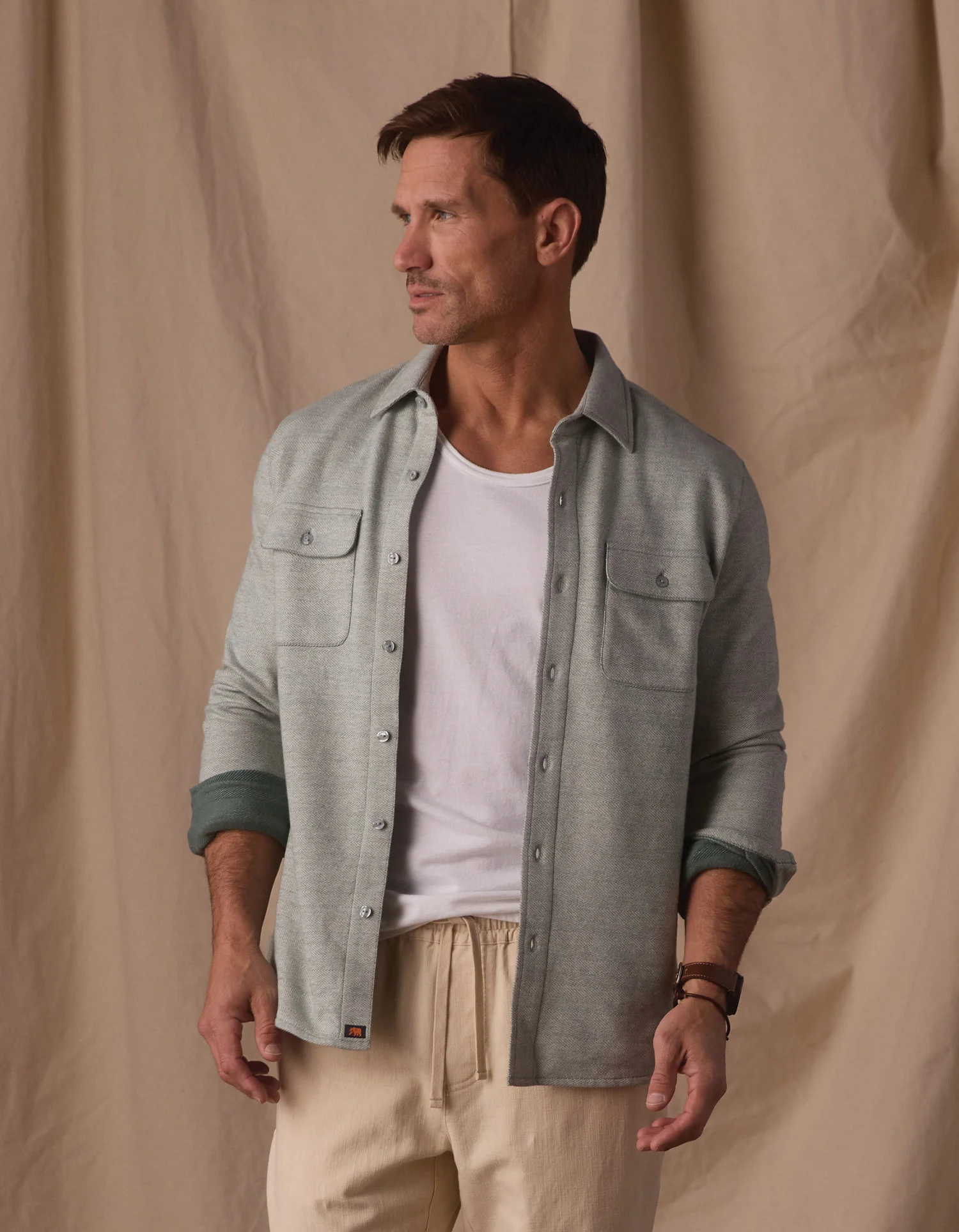 Textured Knit Shirt in Juniper - Image 3