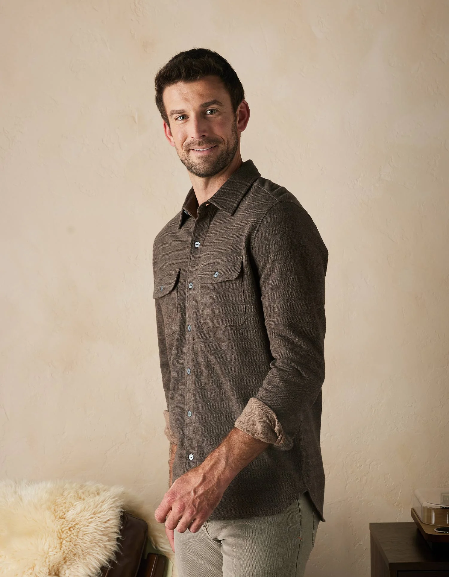 Textured Knit Shirt in Java - Image 4
