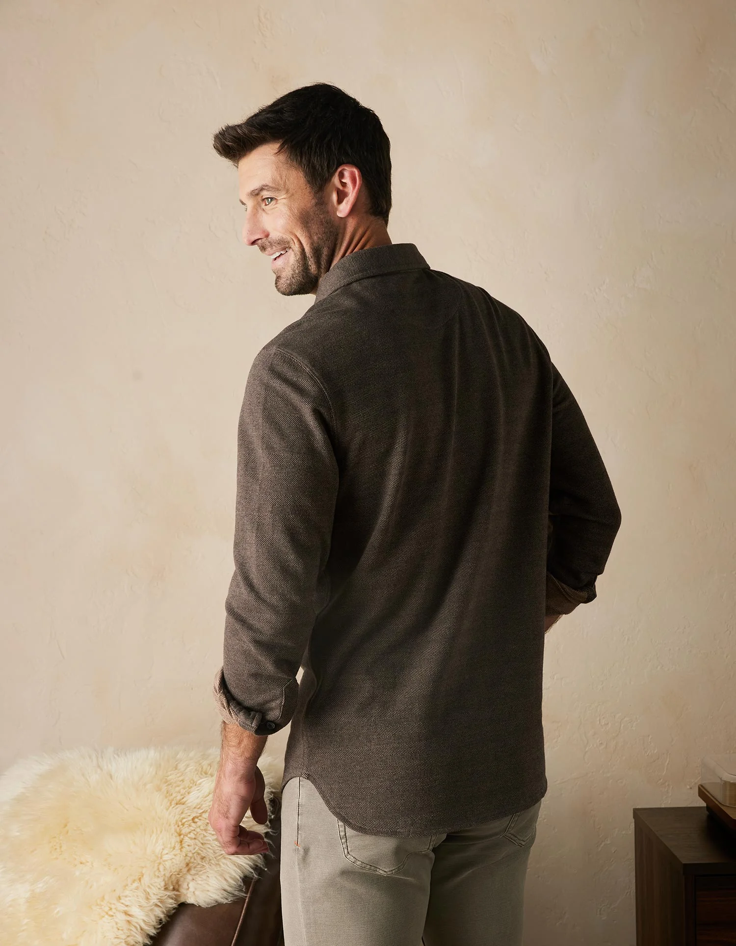 Textured Knit Shirt in Java - Image 5