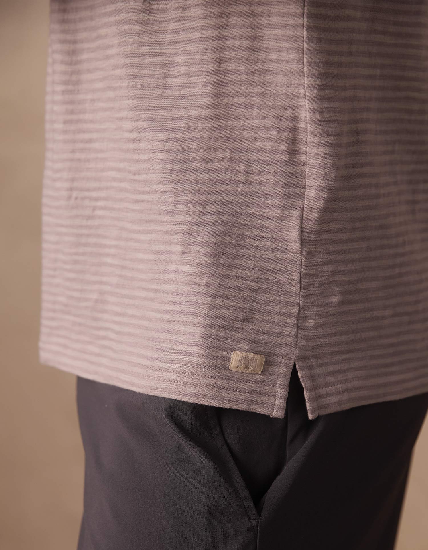 Vintage Slub Pocket Polo in Greystone Stripe - Image 4