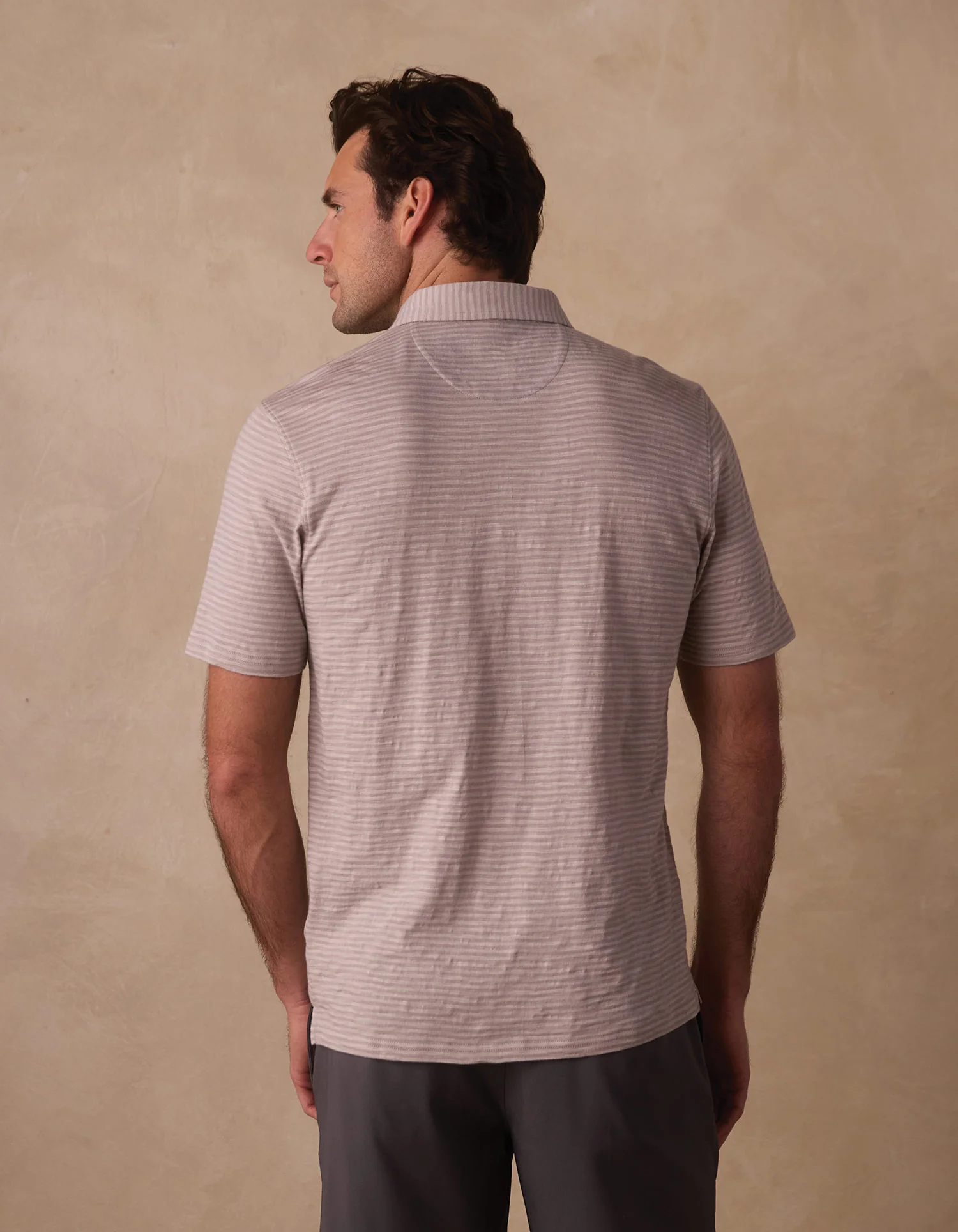 Vintage Slub Pocket Polo in Greystone Stripe - Image 6