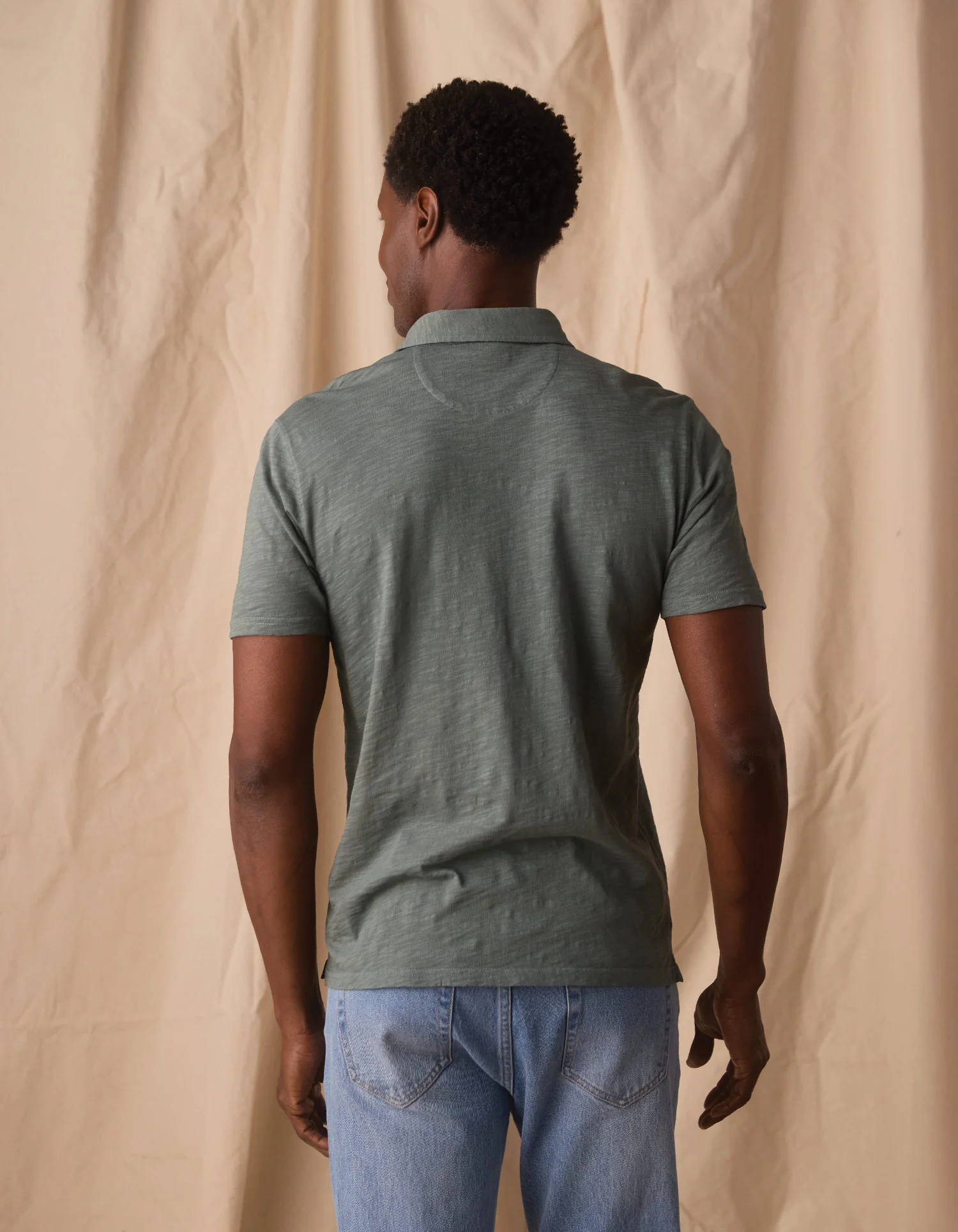 Vintage Slub Pocket Polo in Mediterranean Green - Image 9
