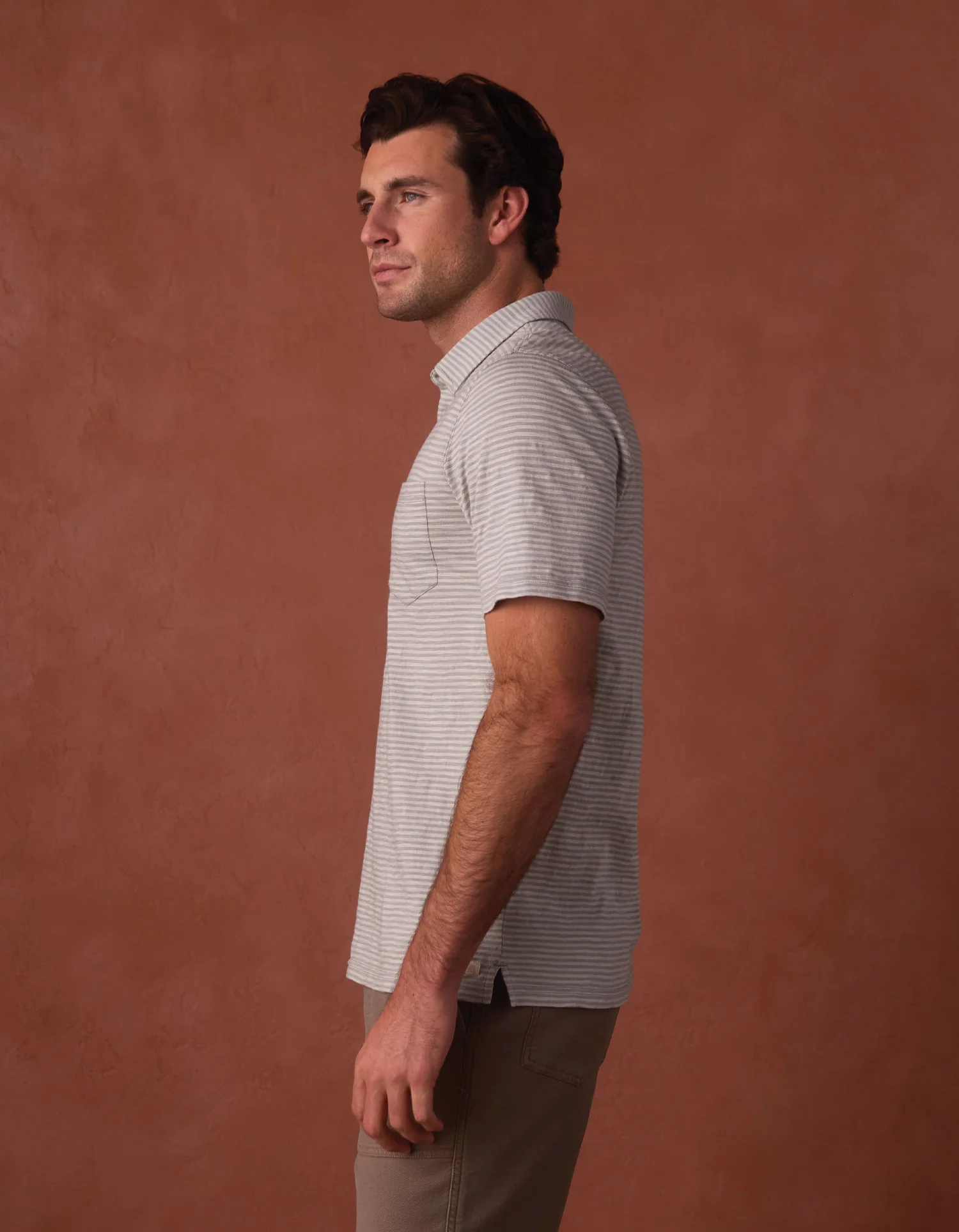Vintage Slub Pocket Polo in Sea Glass Stripe - Image 5
