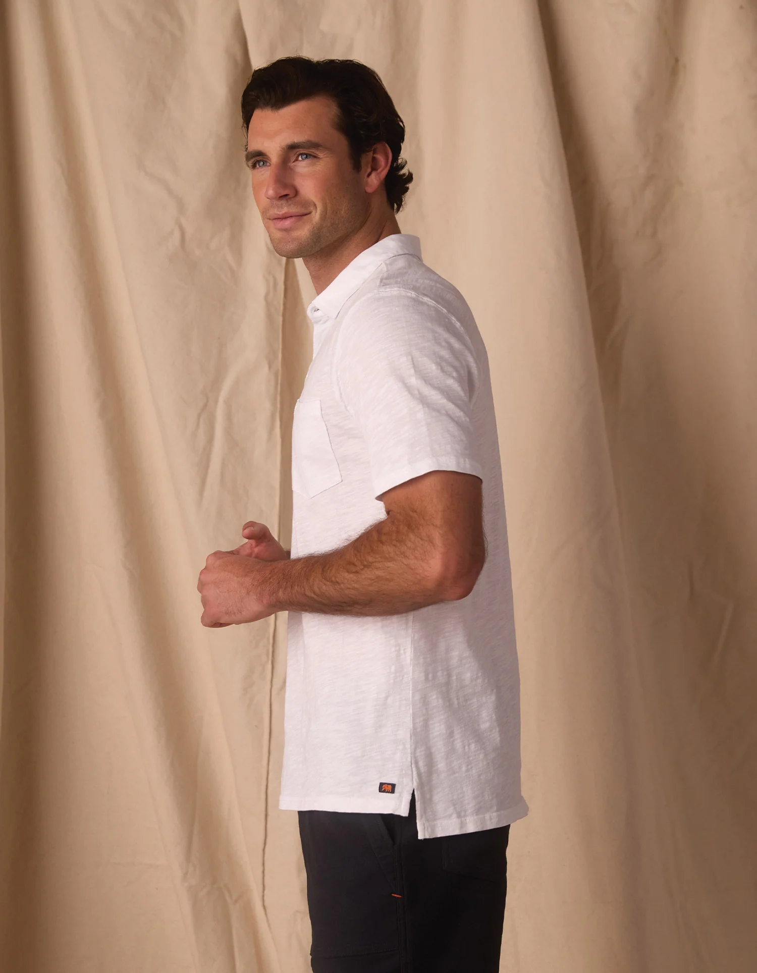 Vintage Slub Pocket Polo in White - Image 5