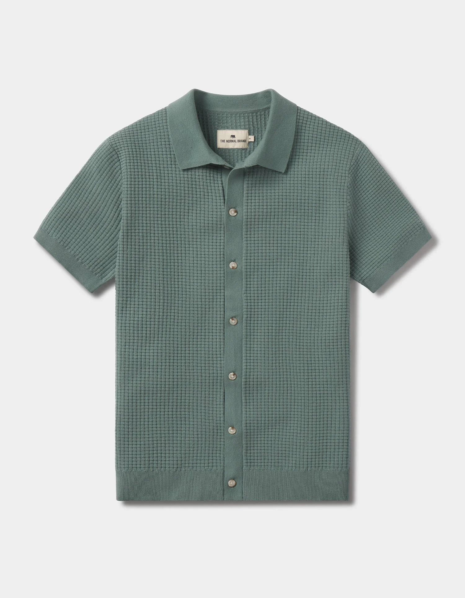 Waffle Stitch Button Up
