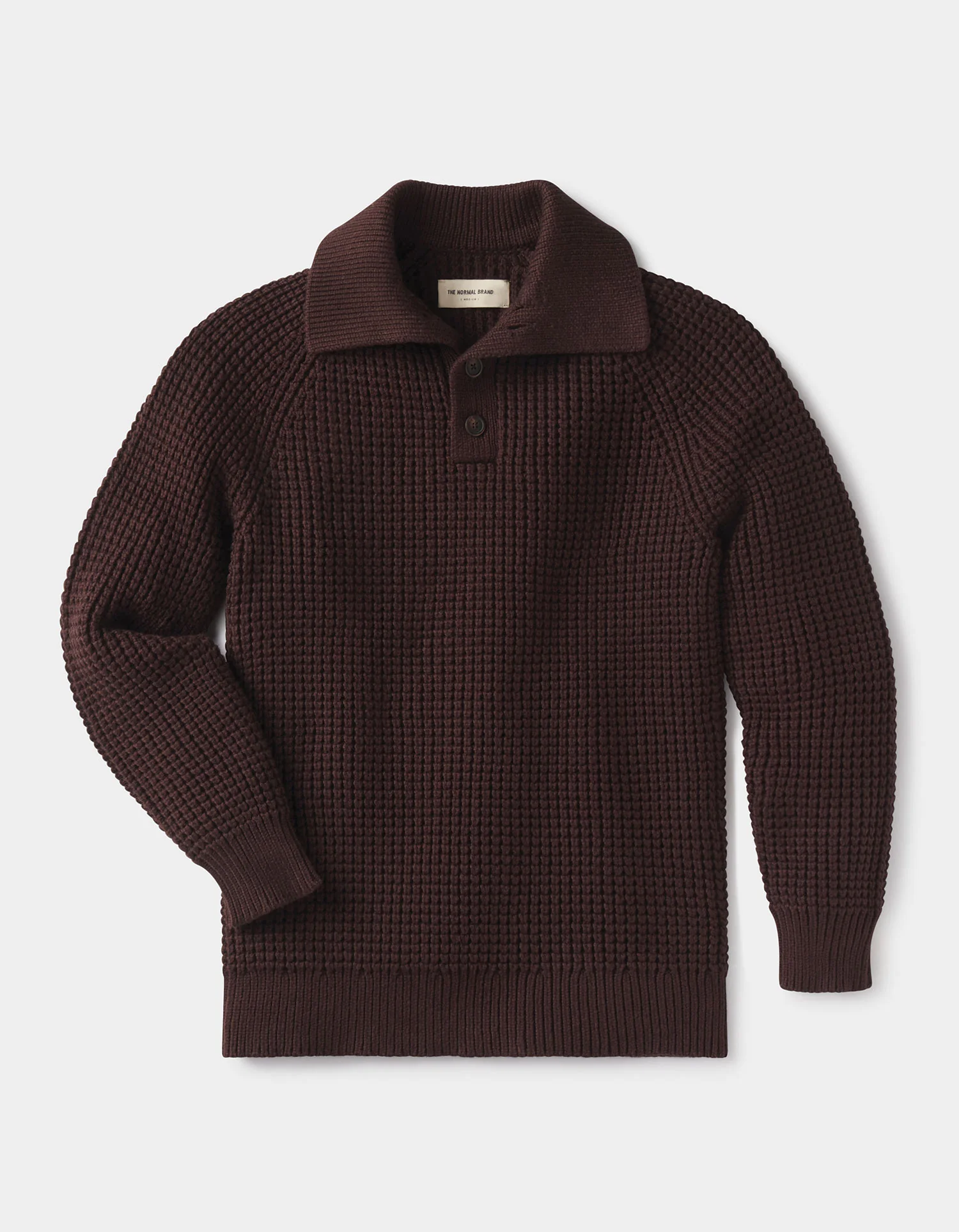 Waffle Sweater Popover in Dark Brown - Image 3