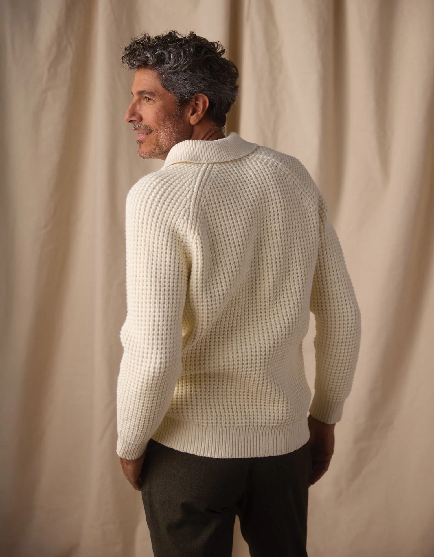 Waffle Sweater Popover in Ivory - Image 5
