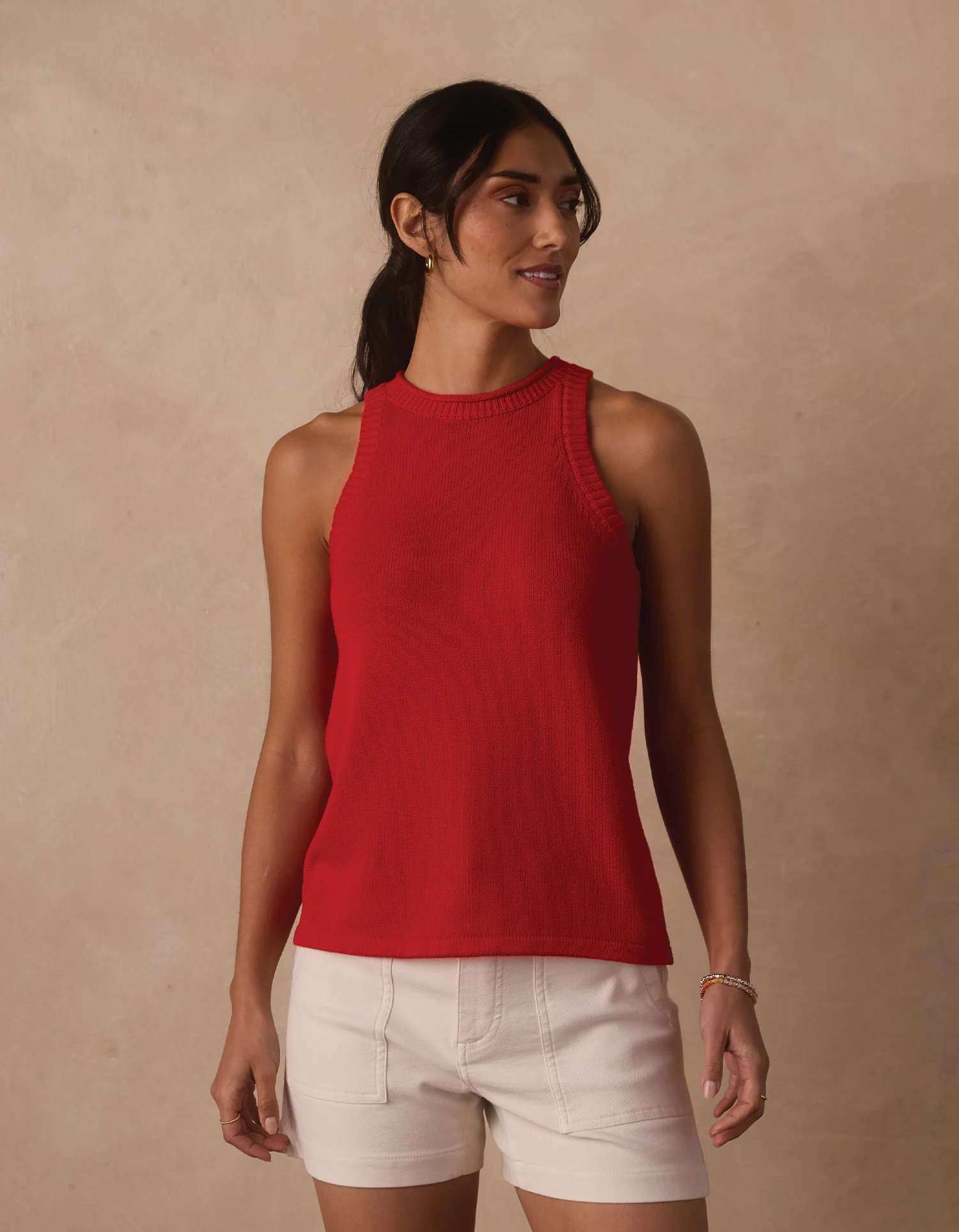 Wanderlust Hi-Neck Tank in Poppy Red - Image 4