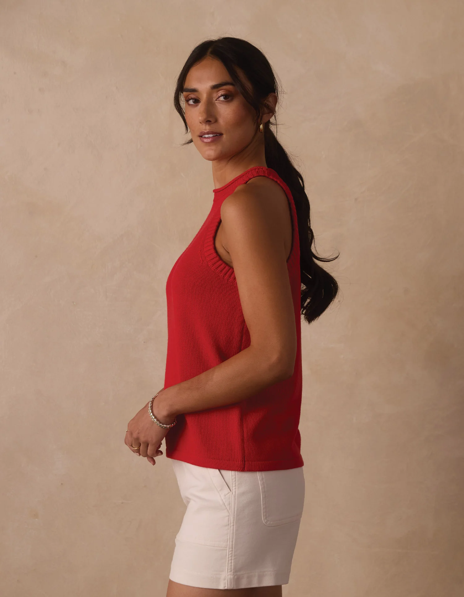 Wanderlust Hi-Neck Tank in Poppy Red - Image 5