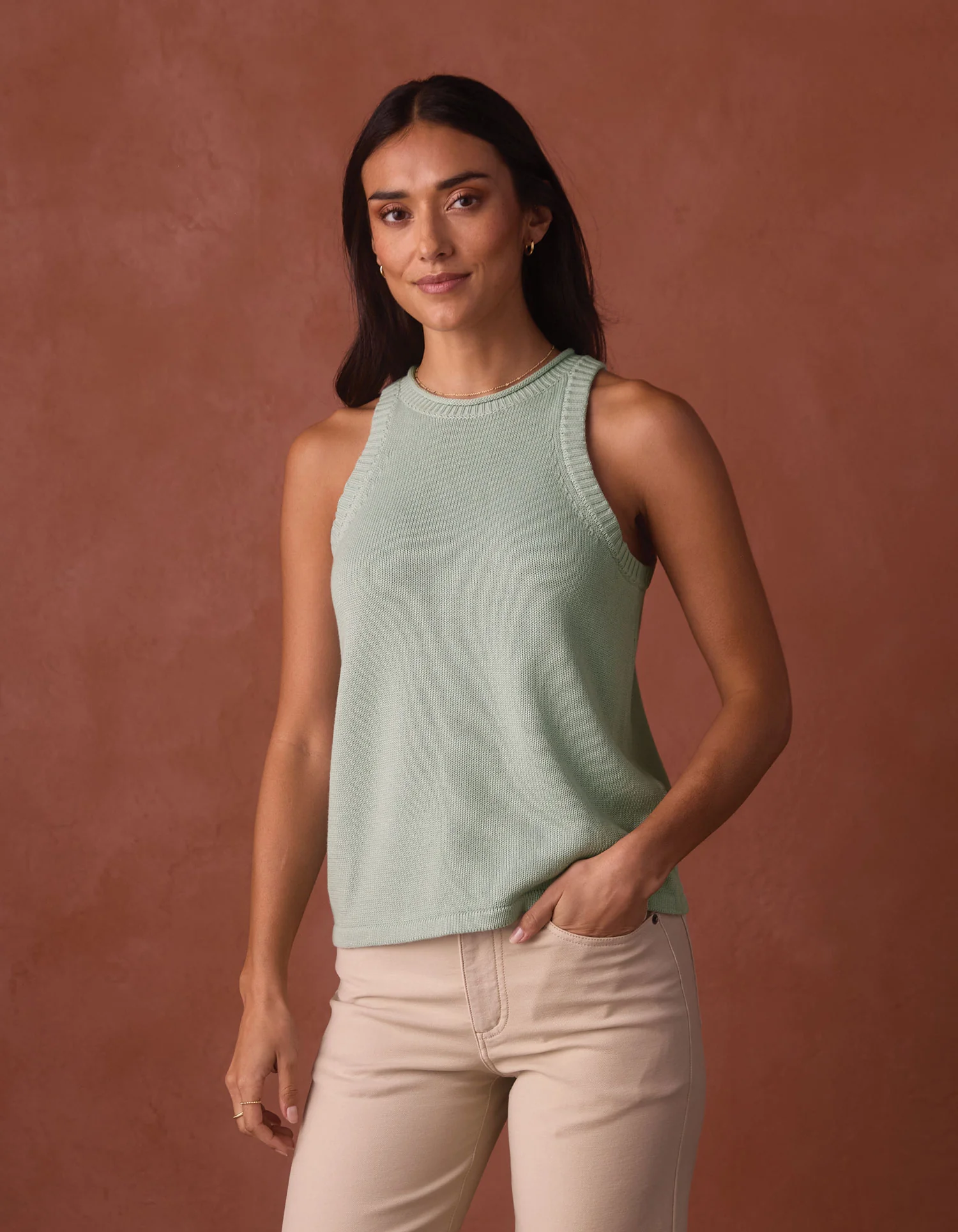 Wanderlust Hi-Neck Tank in Sea Glass - Image 4