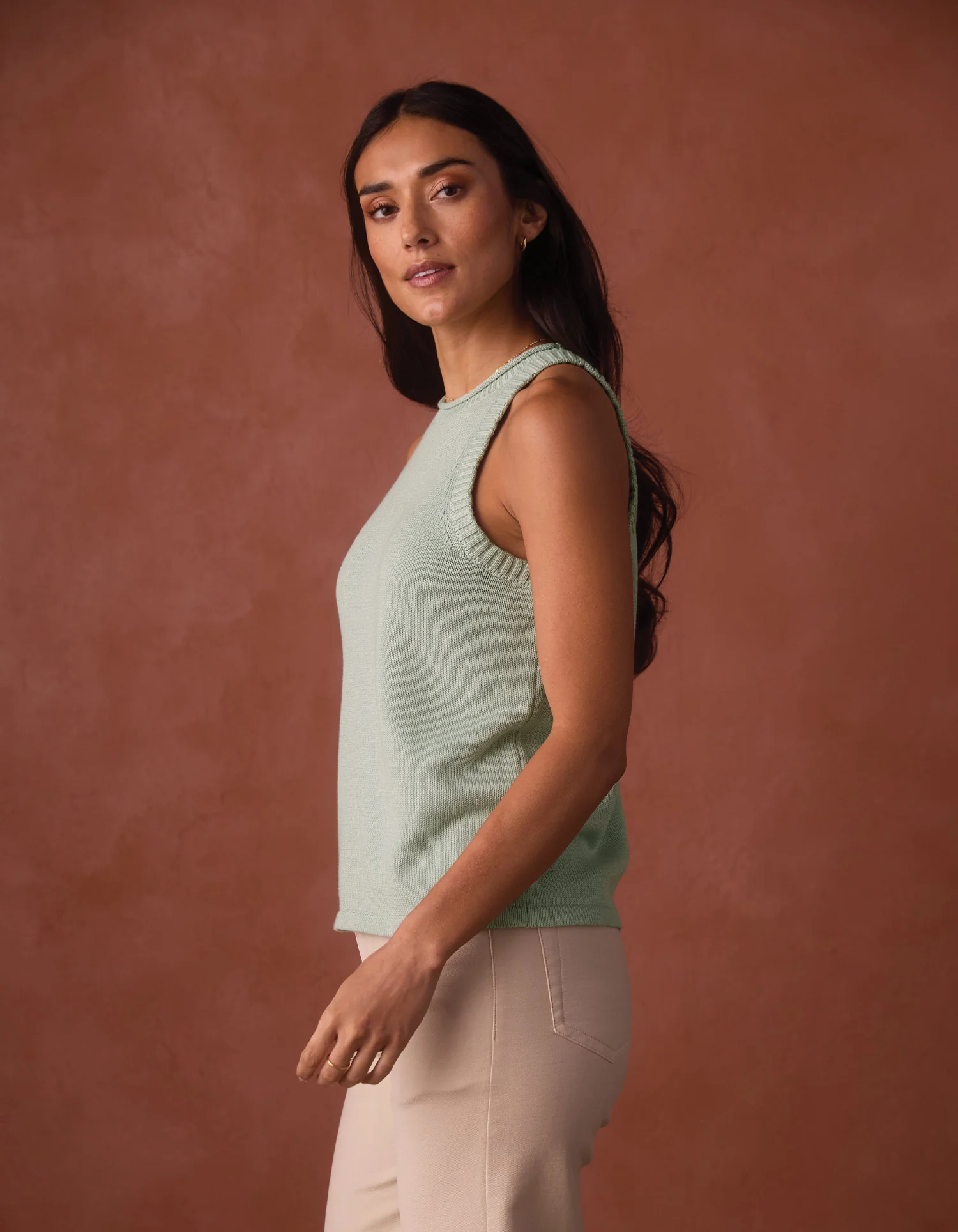 Wanderlust Hi-Neck Tank in Sea Glass - Image 5