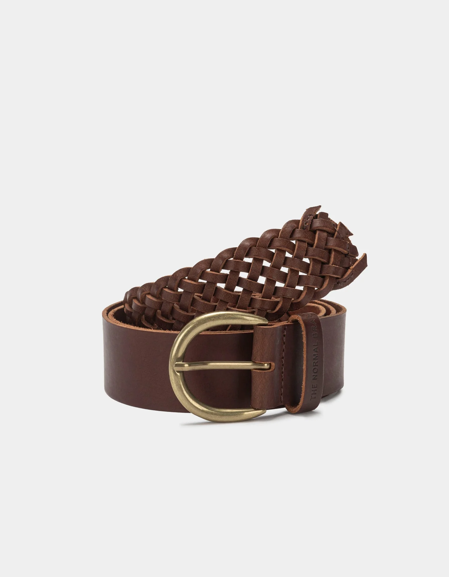 Woven End Braided Belt in Brown - Image 3